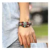 Цепочка модный Mtilayer Кожаный браслет солнечный заклинание бусинки плетеное браслеты для мужчин женщины винтажные панк -шарнир