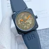 最高品質44mmメンズベルウォッチ防水自動ムーブメントメカニカルサファイアガラスステンレス鋼の男性ロス腕時計