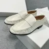 Kadın Ayakkabı Row Yumuşak Loafers Badem Ayak Parçaları Vintage Gerçek Gerçek Deri Konforlu Moda Markası 35-40 Orijinal