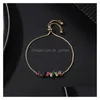 Chain Handmade Rainbow Bar Bracelet Crystal Girls Zircon Charm Adjustable Tennis Jewelry For Women Friendship Drop Delivery B Dhgarden Dhqn0