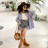 Shorts Spring Summer Girls Denim Shorts Baby Shorts Kids Short Jeans Toddler Bottoms Children Clothes Vintage Ripped Tassel 4-14Y 230512