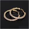 Pendientes de aro Huggie con círculo de diamantes de imitación Lazo de color dorado grande simple para anillos de mujer Joyería de Corea del Sur Pendiente Gota Del Dhgarden Dhzrl