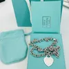Luxus Designer 19mm Blaue Herz Halskette Damen Verpackung Edelstahl Mode Anhänger Schmuck Geschenk Freundin Großhandel