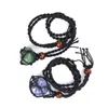 Łańcuchy bohemia ręcznie robiona tkana torba siatkowa Regulowany naszyjnik dla kobiet mężczyzn Kamień Naturalny Kryształowy wisiorek Reiki Biżuteria