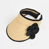 Breda brim hattar hatt halm kvinnor sommar sol strand tillbehör uv skydd visir cap semester utomhus för lady lyx