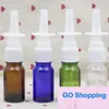 Qualidade 10 ml de vidro colorido nasal spray spray garrafa de garrafa de plástico de maquiagem Ferramenta de dispensação líquida com a ferramenta de pulverizador