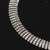 Choker Quality Classic Fashion 5 Full Rhinestone Sparkling Bride Ol Card Neck Chain Necklace Two-color #N040