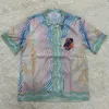 Mäns casual skjortor Casablanca -skjortor som spelar korttryck Masao 1 1 Top Version Hawaiian Short Sleeve Shirt T230512