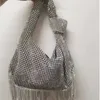 Kvällspåsar 2023 Ny Tassel Rhinestone Handväska för kvinnors lyxdesigner Shiny Diamonds Messenger Trend Female Bag 230427