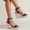 Сандалии Dropship 2023 Leisure Summer Vacation High Heels Women's Women's Shoes Bohemia Platform Gladiator Espadrilles