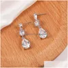 Dangle Chandelier Fashion Designer Clear Cubic Zirconia Waterdrop Earrings For Women Bridal Earring Ear Party Jewe Dhgarden Dhhli