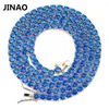 Collares pendientes JINAO El collar de tenis de moda con 4 mm de ancho Color rojo azul Iced Out CZ Cadena de eslabones pavimentados Regalo de joyería de hip hop para