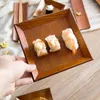 Flatware Sets Sushi Dumplings Square Cake Fruit Nut Wooden Plate Wholesale Nordic Eco-Friendly Wood