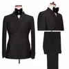 Ternos masculinos feitos marinho marinho personalizado homem preto lapel slim fit 2 peças corporadas empresárias festas formais baile bawo blazer