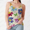 Women's Tanks Fashion Women's Sleeveless Flower T-shirt Printing Casual Summer Selling Temperament Tank Top Large