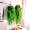 Decorative Flowers 90cm Persian Fern Leaves Vines Room Decor Hanging Artificial Plant Plastic Leaf Grass Wedding Party Wall Balcony Garden