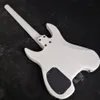 Hand Painted Lion White Headless Electric Guitar,Vibrato Bridge&percussion Stick