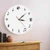 Horloges murales Notes de musique Design Horloge moderne Acrylique Cadeau pour amoureux Signe Montre Montre