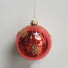 Feestdecoratie 12 stks/pakketdiameter 8cm Gold Snowflake Christmas Tree Globe Window El Shopping Wedding Festival Hangend ornament