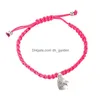 Cadena Colorf Hilo Pulseras trenzadas Te amo mamá Joyería afortunada para mamá Encanto Regalo del día de la madre Familia Bendiga Cuerda Pulsera Dhgarden Dh6N8