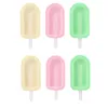 Ice Cream Tools 6pcs Silicone Ice Cream Mold With Lid Stick For Popsicle Dessert Ice Cream Mold With Popsicle Stick DIY Molde Helado Silicona 230512