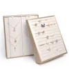 Jewelry Pouches Brushed White Leather Ring Earring Necklace Pendant Props Display Stand Vertical Jewellery Store Counter
