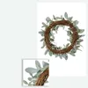 Decorative Flowers Flocked Lambs Ear Wreath Year Round Everyday Foliage On Grapevine With Greenery Leaves For Front Door