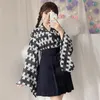 Vêtements ethniques Robe Kimono Japonaise Plume Kawaii Filles Yukata Manches Longues Haori Jupes Plissées Samouraï Costume Fête Halloween Cosplay