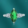 Bröllopsringar 2023 Luxury Pink Red Green Yellow Purple Silver Color Marquise Engagement Ring For Women Jubileums Present Jewelry R8252