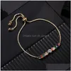 Chain Handmade Rainbow Bar Bracelet Crystal Girls Zircon Charm Adjustable Tennis Jewelry For Women Friendship Drop Delivery B Dhgarden Dhqn0