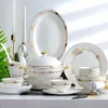 Dinnerware Sets Bone China Tableware Conjunto de tigela e prato europeu Creative Cream Ceramic Plate Presente de casamento