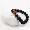 Perlen Neue Mode 10 Mm Lava Stein Armbänder Energie Chakra Heilung Nce Schwarz Perlen Armband Für Männer Gebet Stretch Tigerauge Dhgarden Dh5Cu