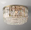 Modern Crystal Flushmount Retro LED Round Ceiling Lights Fixture for Living Room Kid Bedroom Entryway Indoor Lighting