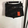 Frauen Sexy Shorts Sommer Designer Schwarz Kurze Hosen Mode Schlanke Shorts Mit Mittlerer Taille und Gürtel