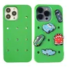 ファッショナブルな夏の色の防水シリコーン携帯電話ケースiPhone 11 12 13 Pro Max Hold Croc Charms