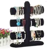 Jewelry Pouches Decorative Storage Rack 3 Tier Display Stand Suede Room Decor Wide Applications For Bracelets Watches