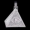 Necklaces Moissanite Jewelry Pendant Brass Evil Pyramid Eye Ice Moissanite Pendant Fashion Jewelry 14K 18K Gold Plated Pendant Charm Necklac
