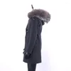 Heren down man winter parka waterdichte lange jas real bont jas mannen parkas natuurlijke wasbeer kraag capuchon beklineerd uitgekleed