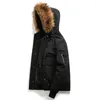 Hommes vers le bas hommes garçon 2023 marque hiver fausse fourrure col épais coton à capuche Parkas veste manteau poches vêtements d'extérieur imperméable Parka