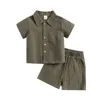 Pyjamas MA Baby 6M-4Y Spädbarn Toddler Kid Boys Pyjama Ställer in Summer Outfits Short Sleeve Tops Shorts D01 230511