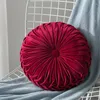 Pillow The Est runder Sofa-Boden, luxuriöser Samt-Plissee-Hocker für Zuhause