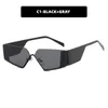 Sunglasses Y2K Fashion Irregular Semi-Rimless Women Men Luxury Half Frame Sun Glasses 2023 Retro