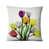 Travesseiro sonho tulipa travesseiro impresso na aquarela decorativa decorativa decoração de decoração safás