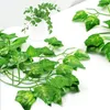 Decorative Flowers Vines For Bedroom 12PCS Faux Green Ivy Leaves Artificial Aesthetic Hanging Plants Room Wall Jungle Theme Party