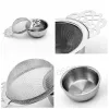 Stainless Steel Tea Strainer Hollow Out Lacework Strainers Metal Spices Loose Filter Strainers Herbal Spice Filters Home Tool BH8111 TYJ