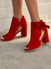 Plus Size Sandals Bow Women s Square Root Leak toe Fish Mouth High Heel Comfortable Shoes Fih Shoe