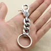 S925 Sterling Silver KeyChain Head Jewelry Pendant Creative High Range Midje Hängande Cherry Blossom Simple Punk Hip Hop Jewelry