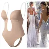 Taille Ventre Shaper Invisible Soutien-Gorge Sexy Body Corset Dos Nu Col V Profond U Plunge String Formateur Sangle Transparente Rembourré Push Up Shapewear 230511