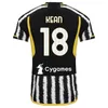 2023 24 25 Vlahovic Home Zebra Soccer Jerseys Milik Yildiz Kit 2024 2025 Chiesa Milik Kean Top Football Shirts Locatelli Rabiot t Weah Kits Miretti Men Kids Sets