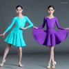 Sahne Giyim Latin Dans Elbisesi Çocuk Kostümleri Kızlar Uzun Kollu Balo Salonu Etekleri Yarık Seti Üst ve SL5162